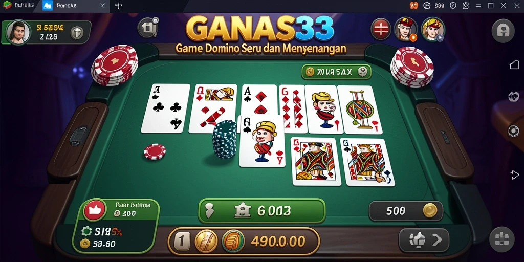 Tampilan gameplay seru dalam GANAS33 yang menampilkan permainan Domino.