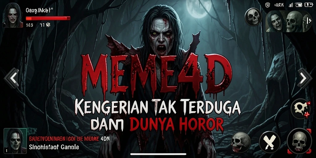 Screenshot gameplay horor yang menegangkan dari MEME4D.